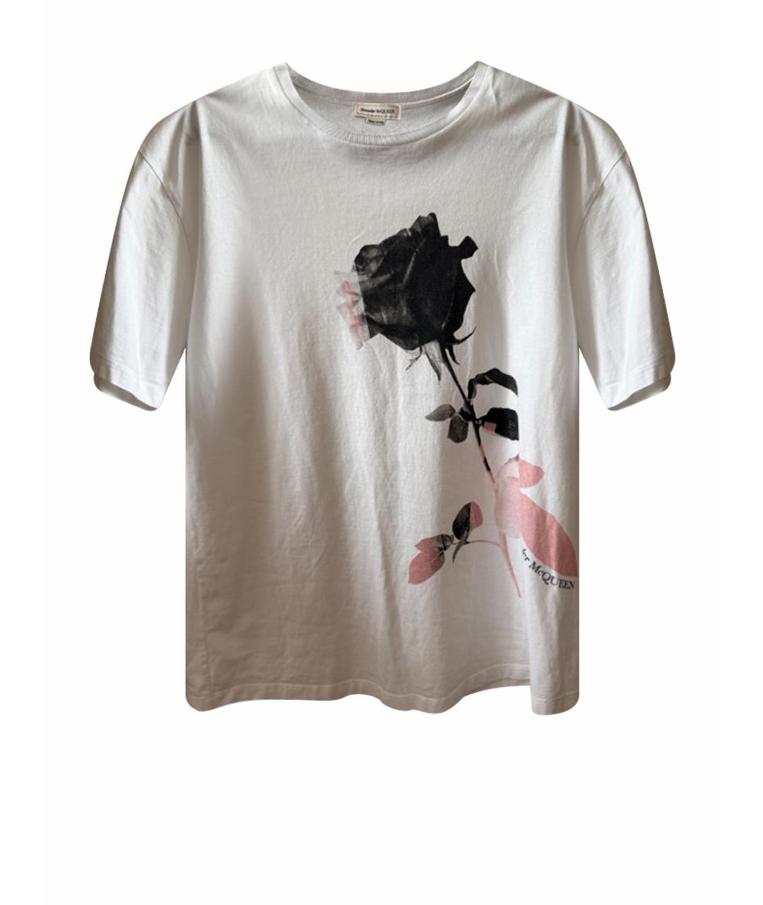 ALEXANDER MCQUEEN Белая хлопковая футболка, фото 1