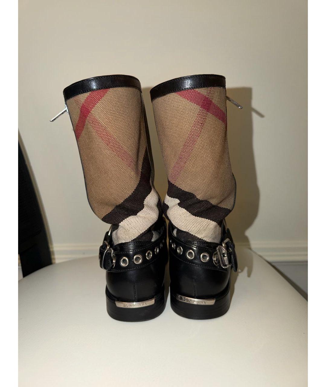 BURBERRY Черные кожаные ботинки, фото 4