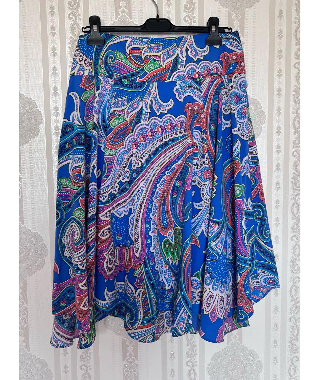 RALPH LAUREN Синяя юбка миди, фото 2