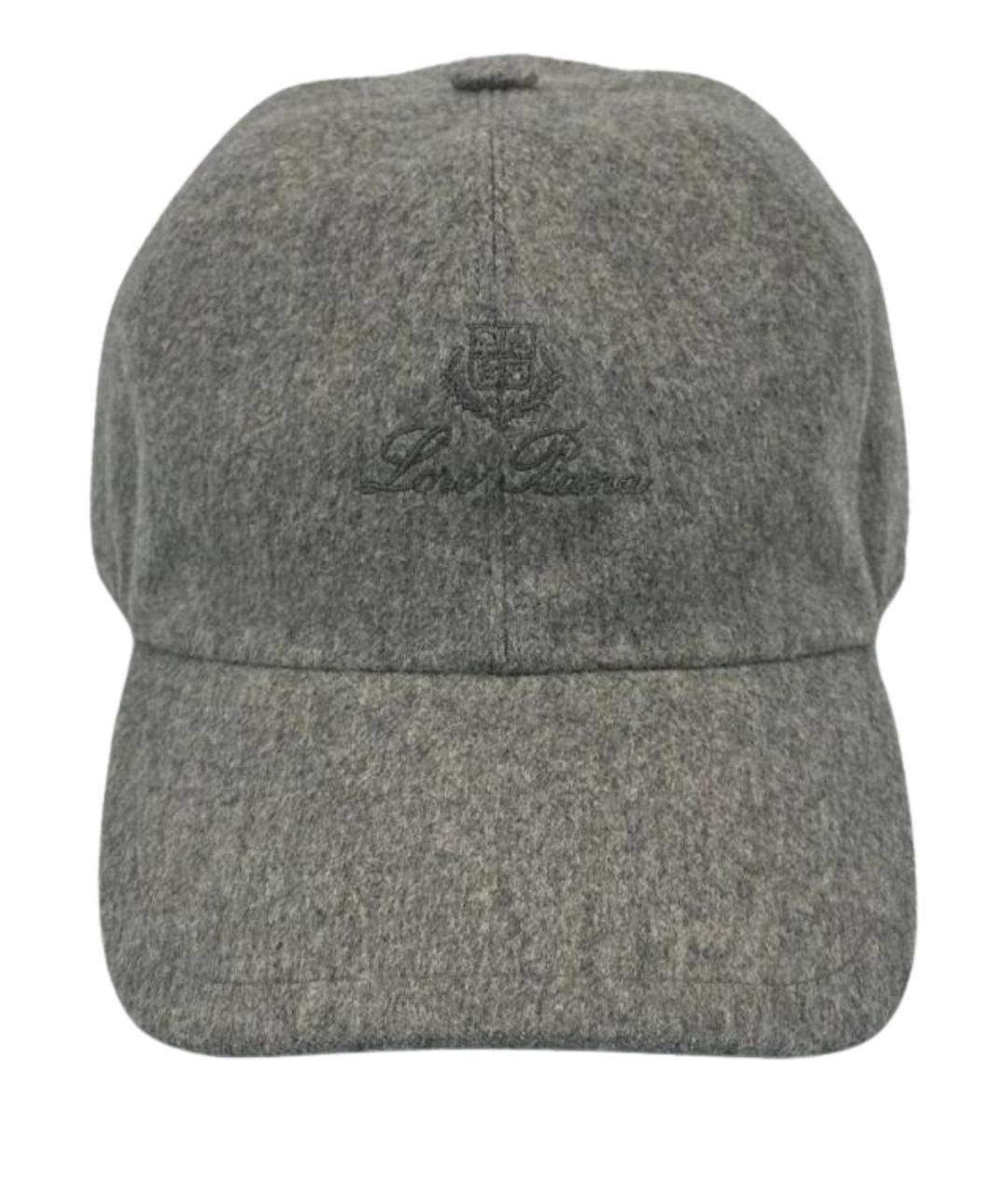 LORO PIANA Серая кашемировая кепка/бейсболка, фото 1