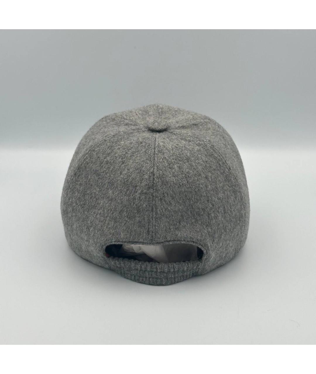 LORO PIANA Серая кашемировая кепка/бейсболка, фото 3