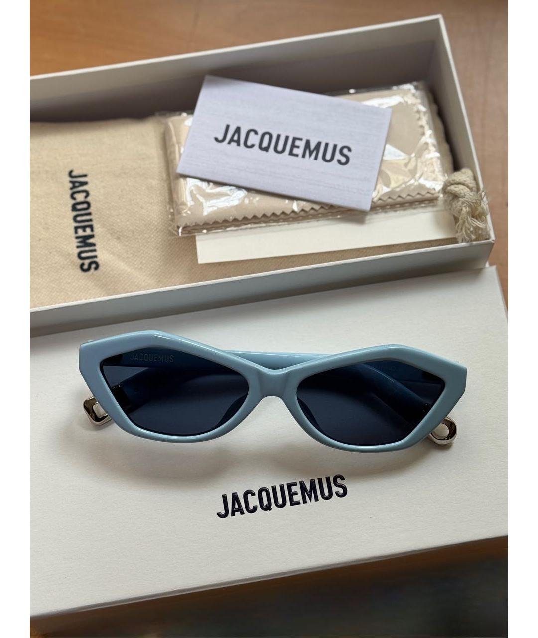 JACQUEMUS Голубые пластиковые солнцезащитные очки, фото 3
