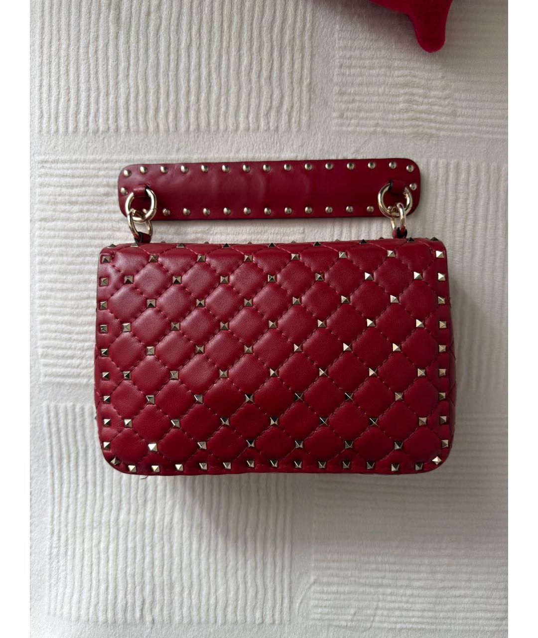 VALENTINO Красная кожаная сумка через плечо, фото 3