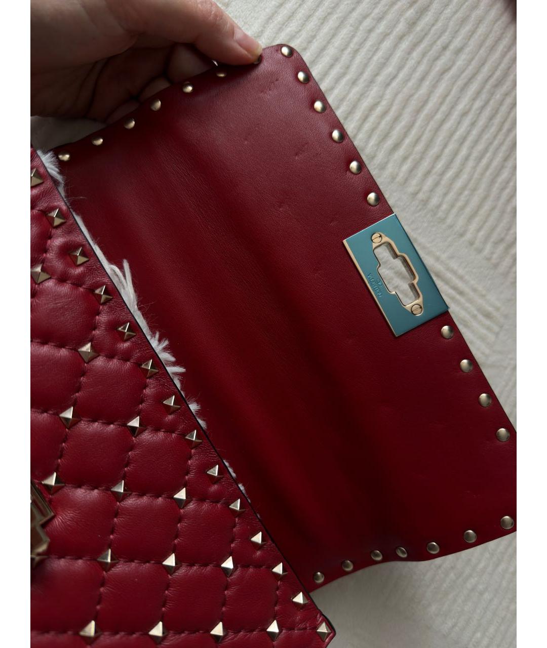 VALENTINO Красная кожаная сумка через плечо, фото 4