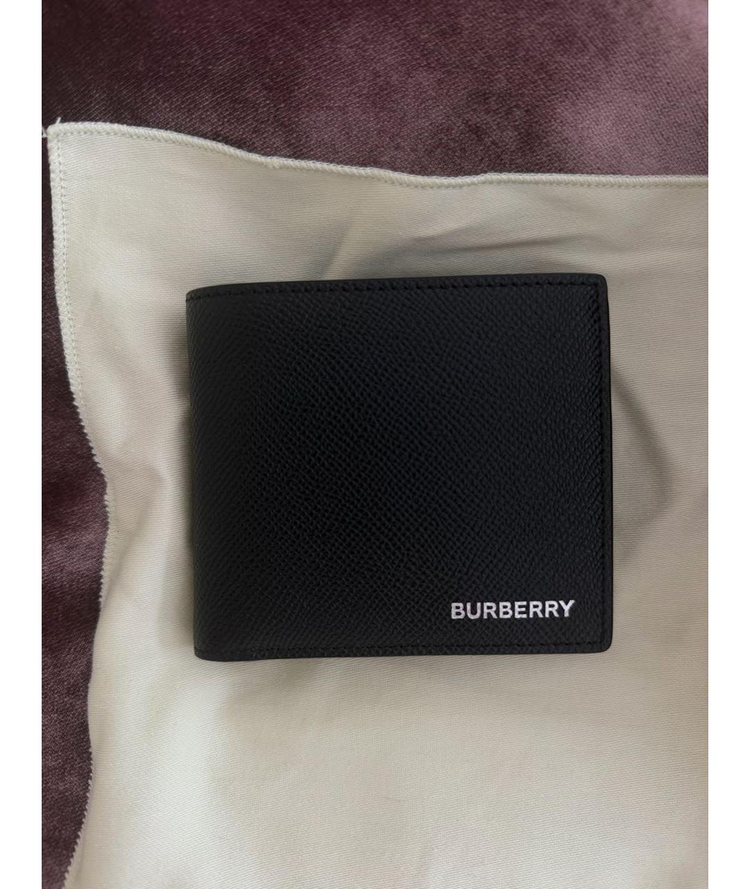 BURBERRY Черный кожаный кошелек, фото 6