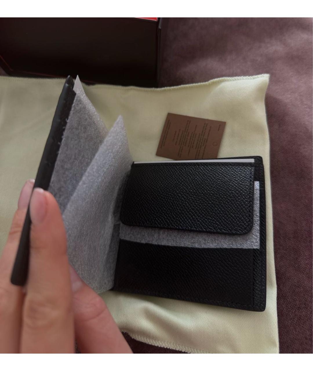 BURBERRY Черный кожаный кошелек, фото 3