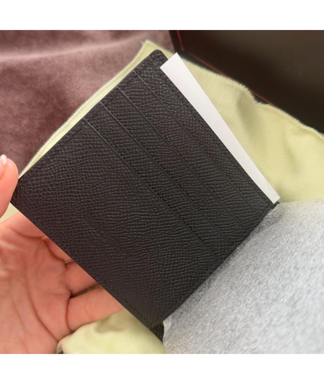 BURBERRY Черный кожаный кошелек, фото 4