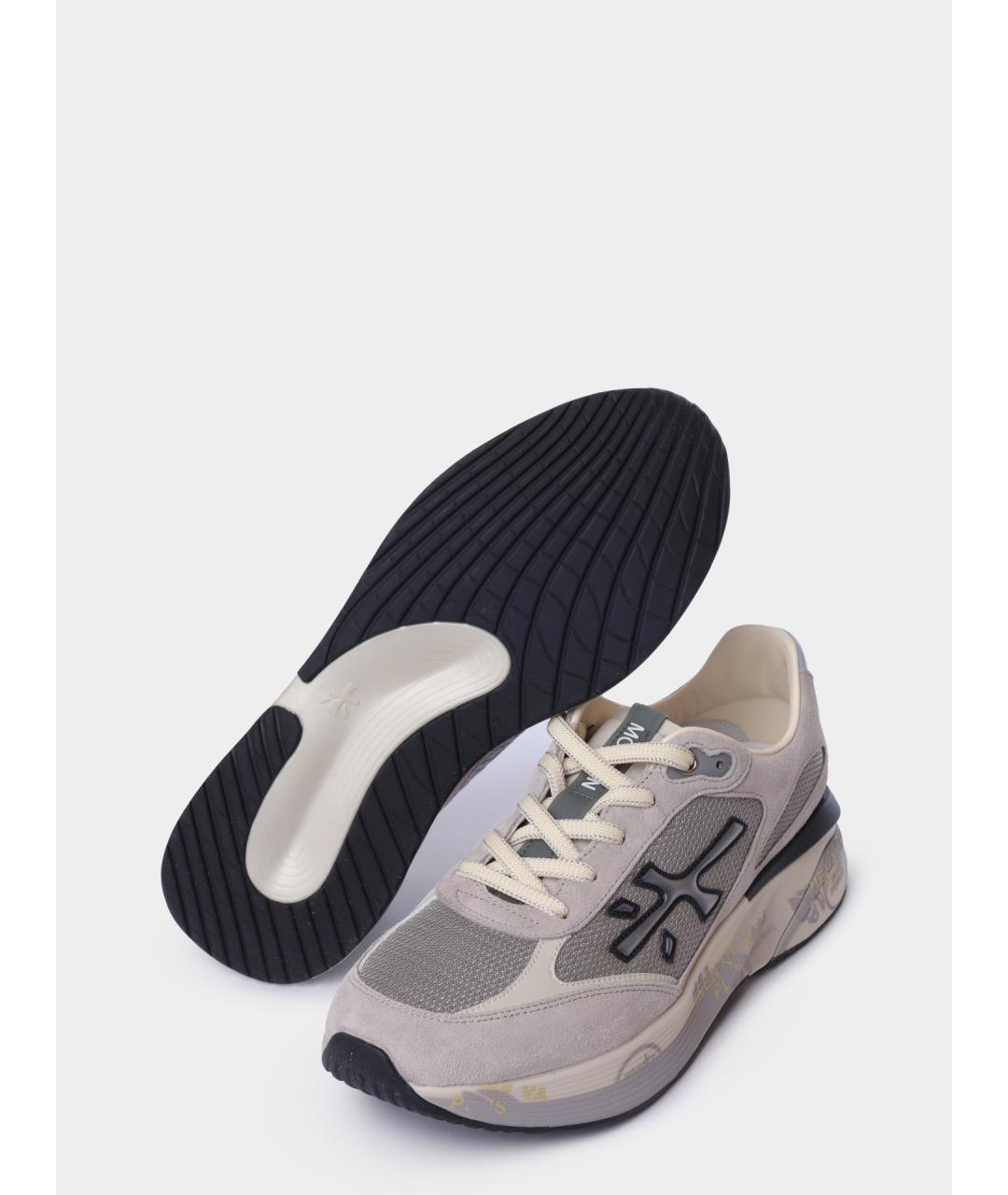 PREMIATA Серые замшевые низкие кроссовки / кеды, фото 4