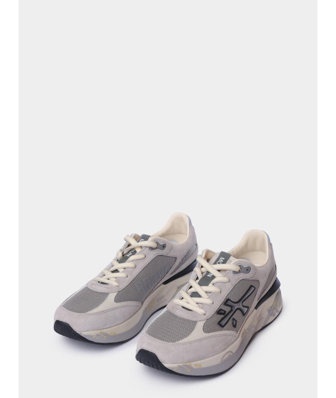 PREMIATA Серые замшевые низкие кроссовки / кеды, фото 2