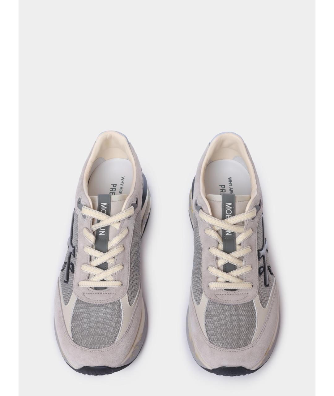 PREMIATA Серые замшевые низкие кроссовки / кеды, фото 3