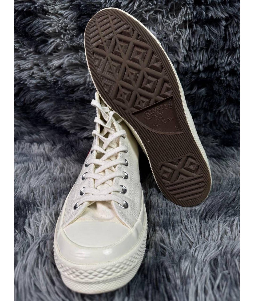 CONVERSE Белые синтетические высокие кроссовки / кеды, фото 3