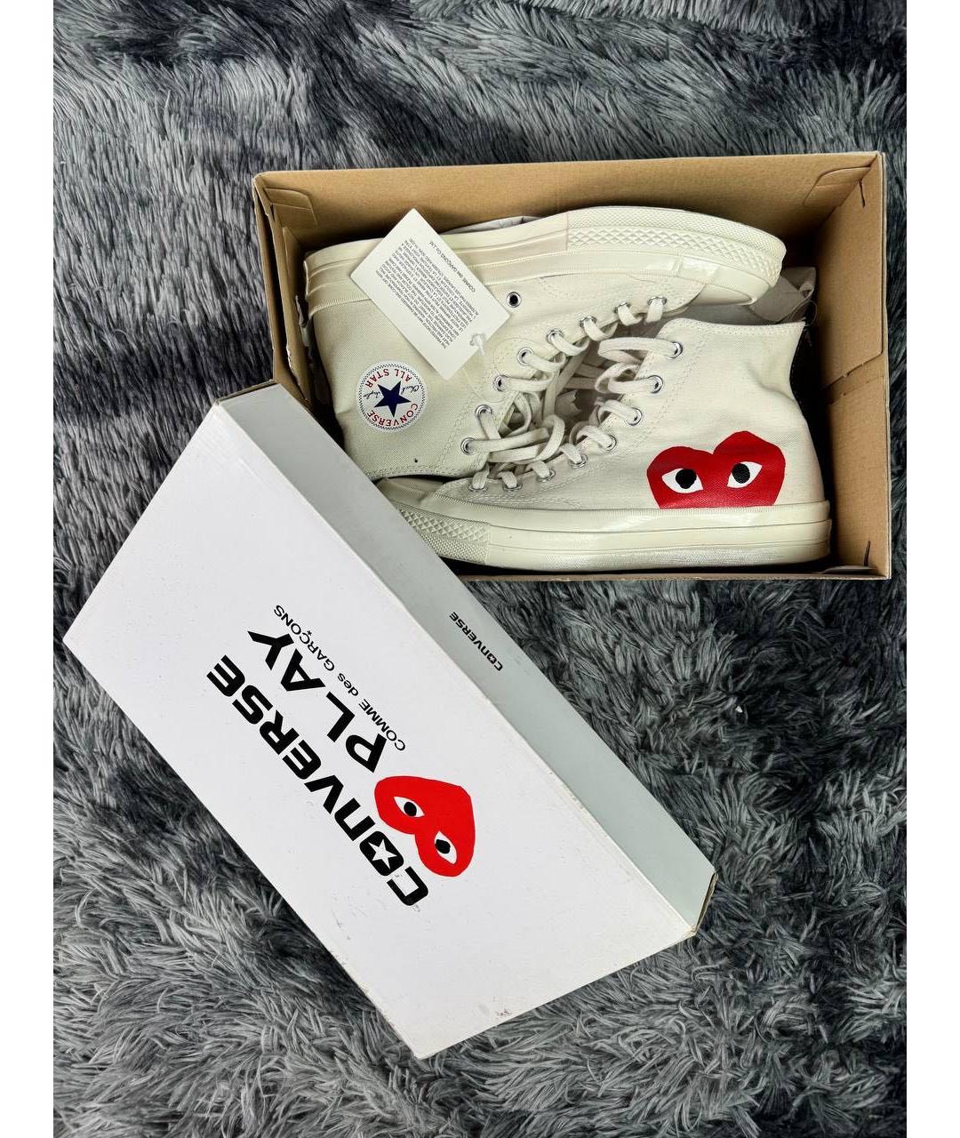 CONVERSE Белые синтетические высокие кроссовки / кеды, фото 6