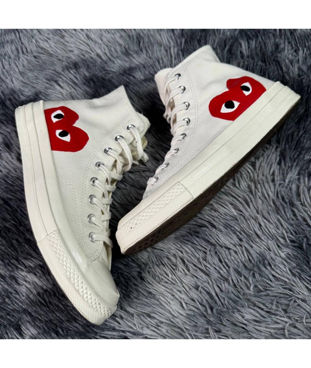 CONVERSE Белые синтетические высокие кроссовки / кеды, фото 2