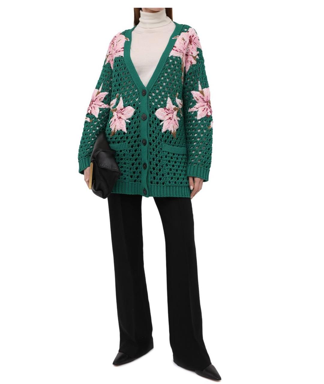 VALENTINO Зеленый хлопковый кардиган, фото 7