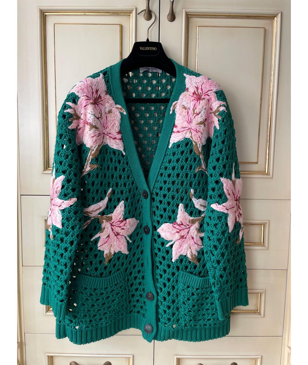 VALENTINO Зеленый хлопковый кардиган, фото 3