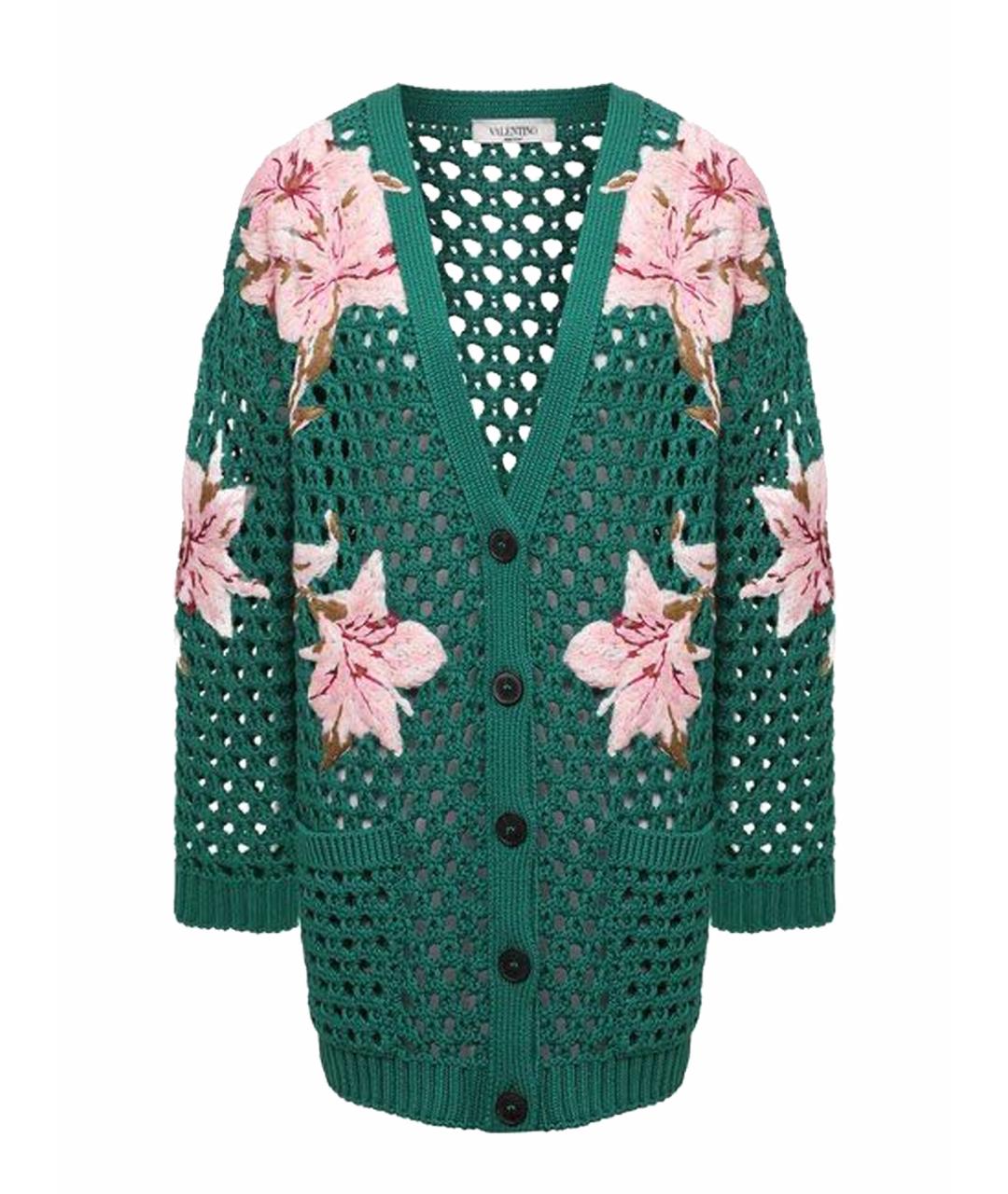 VALENTINO Зеленый хлопковый кардиган, фото 1