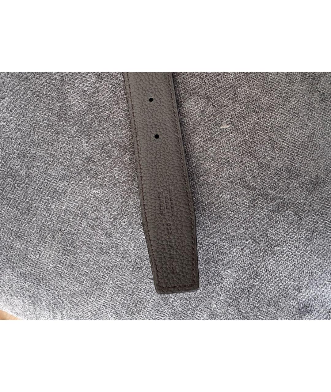 HERMES Черный кожаный ремень, фото 3