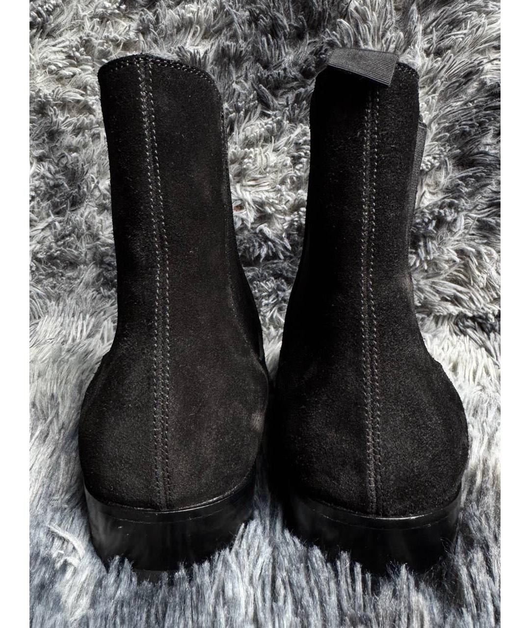 SAINT LAURENT Черные замшевые высокие ботинки, фото 4