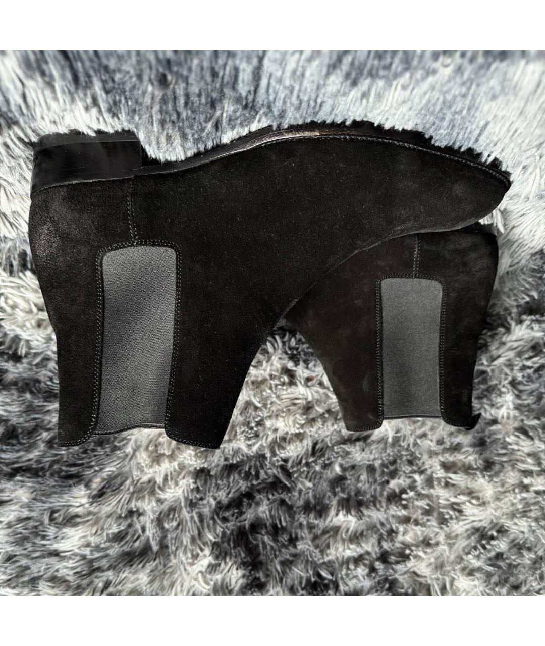 SAINT LAURENT Черные замшевые высокие ботинки, фото 3