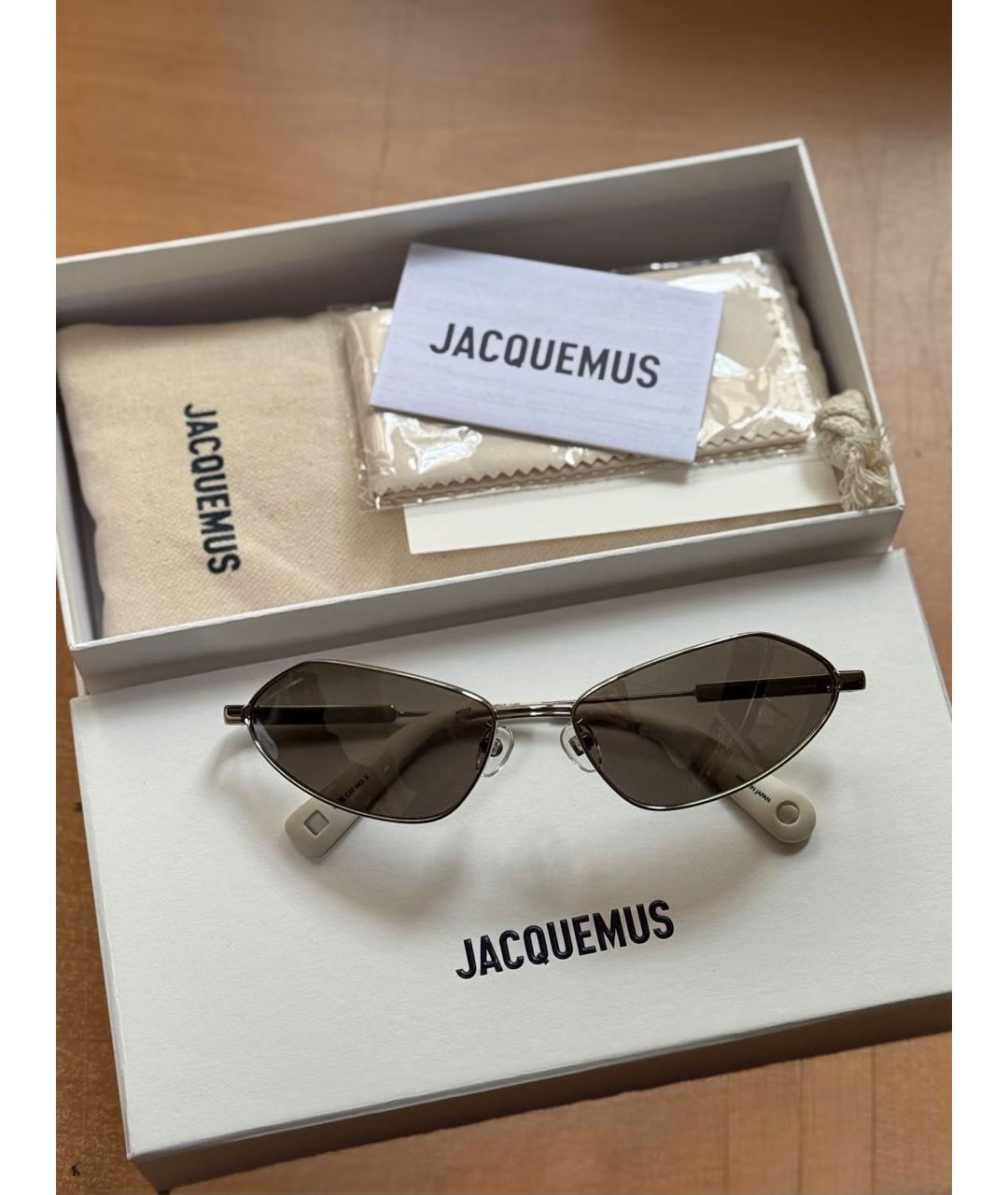 JACQUEMUS Серебряные металлические солнцезащитные очки, фото 2