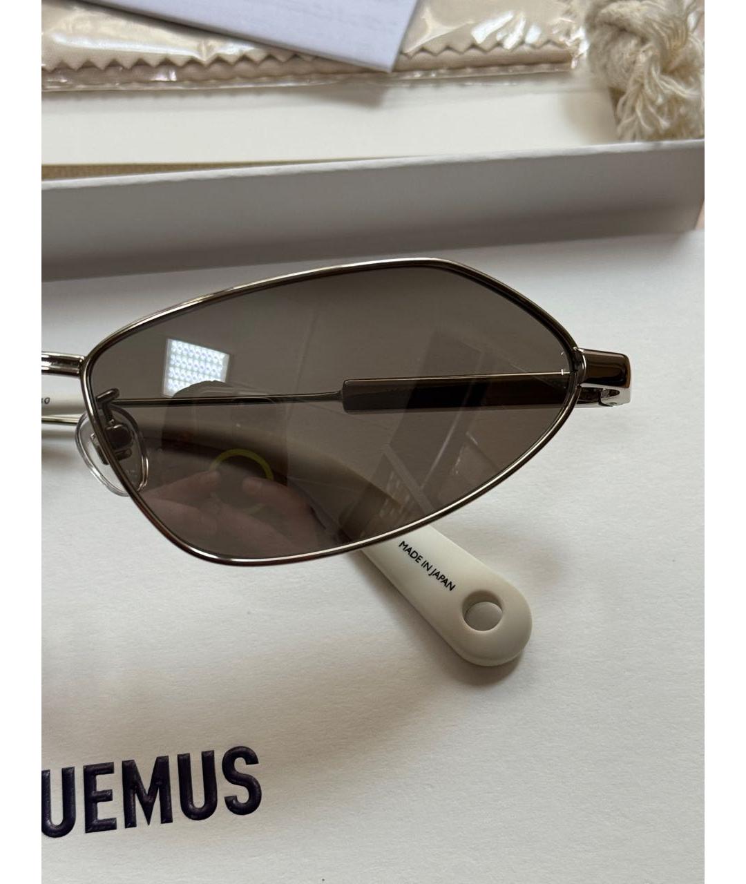 JACQUEMUS Серебряные металлические солнцезащитные очки, фото 3