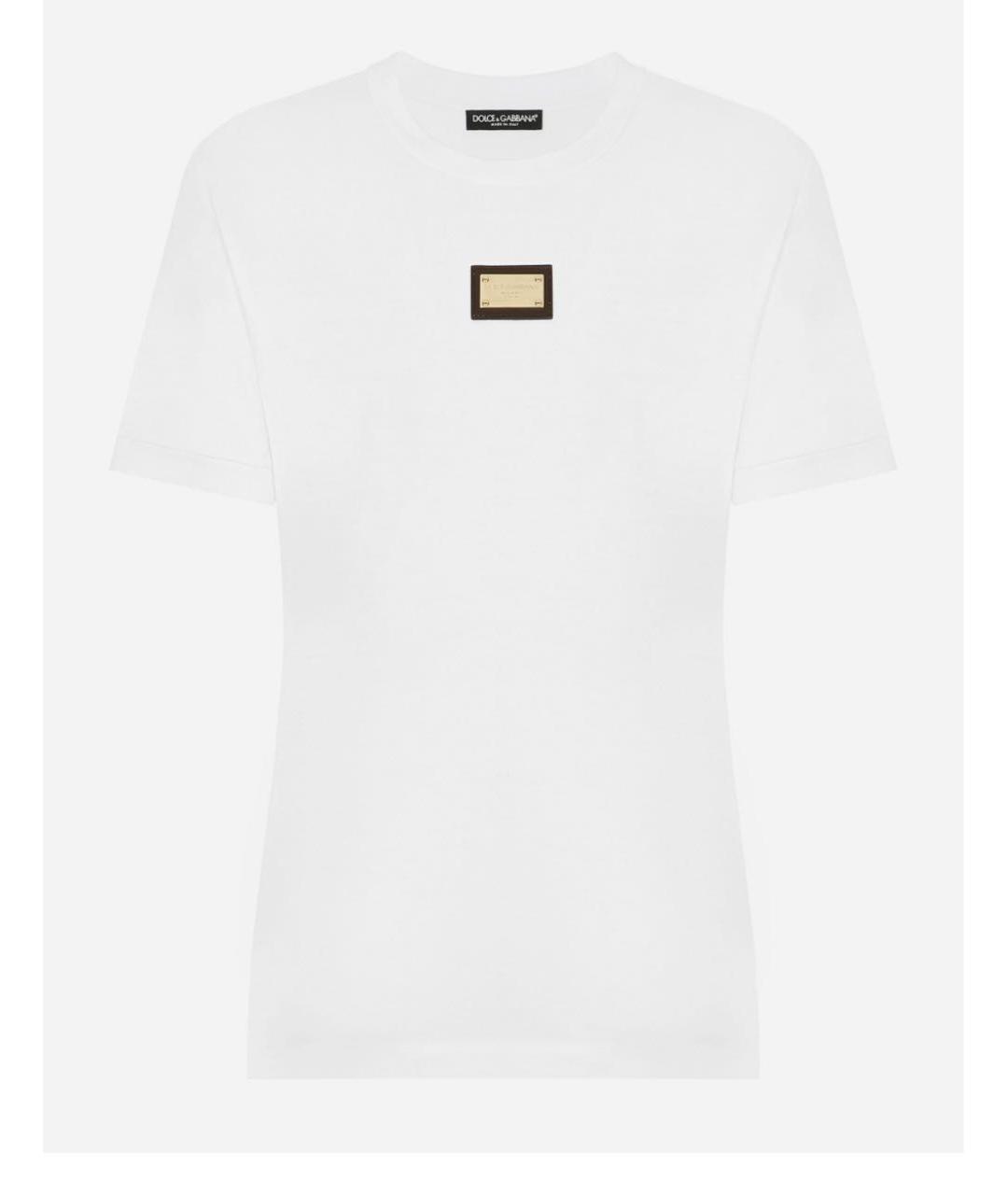 DOLCE&GABBANA Белая хлопковая футболка, фото 4