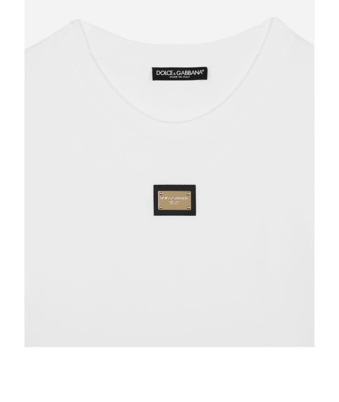 DOLCE&GABBANA Белая хлопковая футболка, фото 2