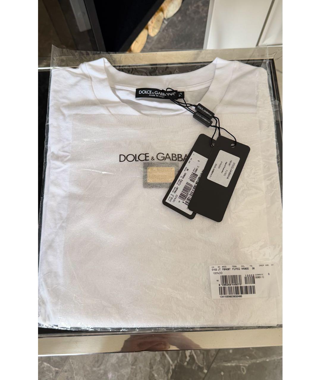 DOLCE&GABBANA Белая хлопковая футболка, фото 3