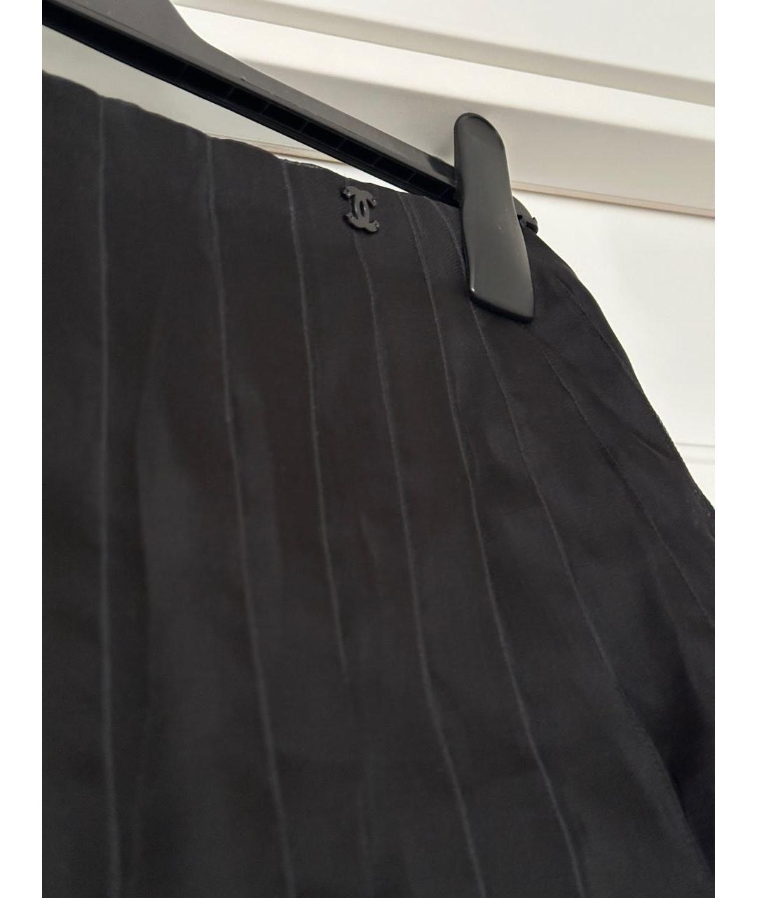 CHANEL Черная шелковая юбка миди, фото 5