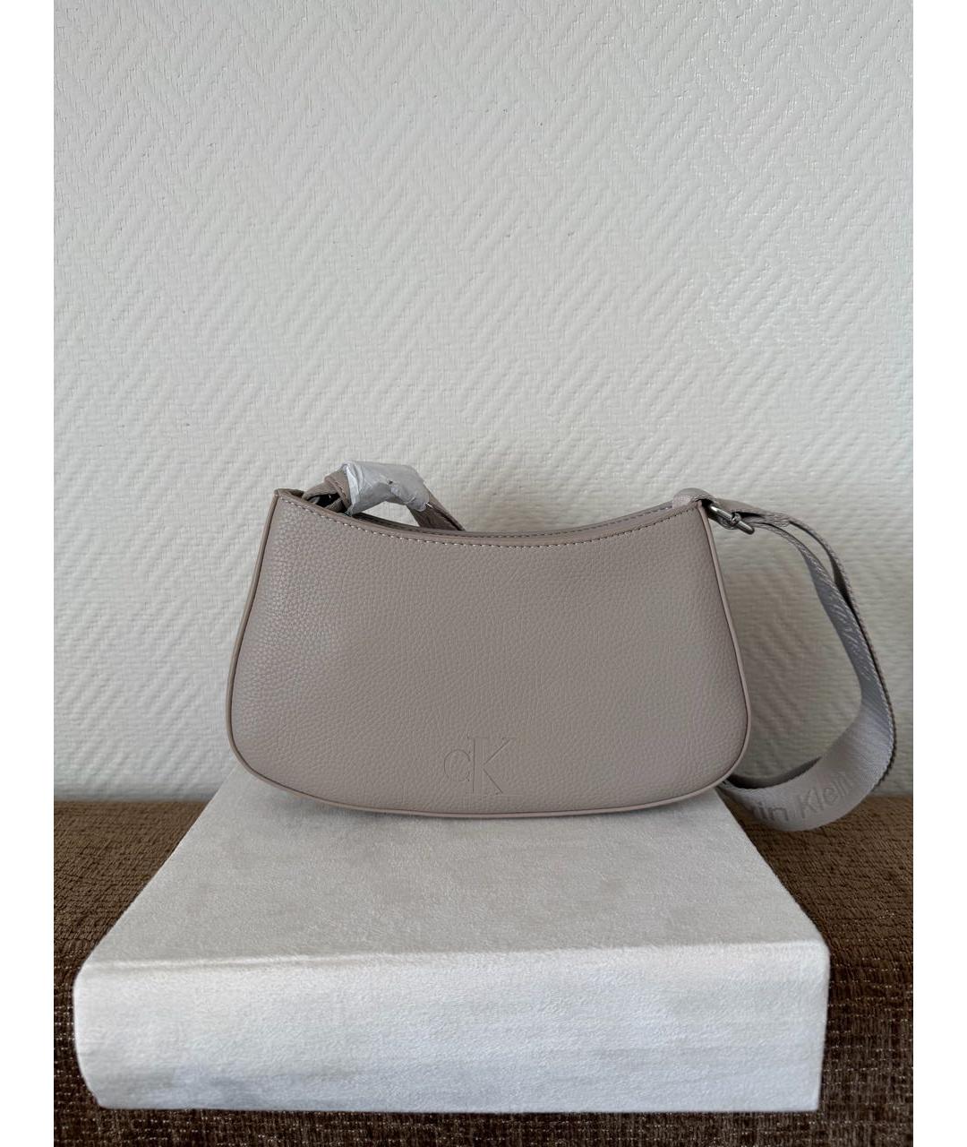 CALVIN KLEIN Бежевая сумка через плечо из искусственной кожи, фото 5