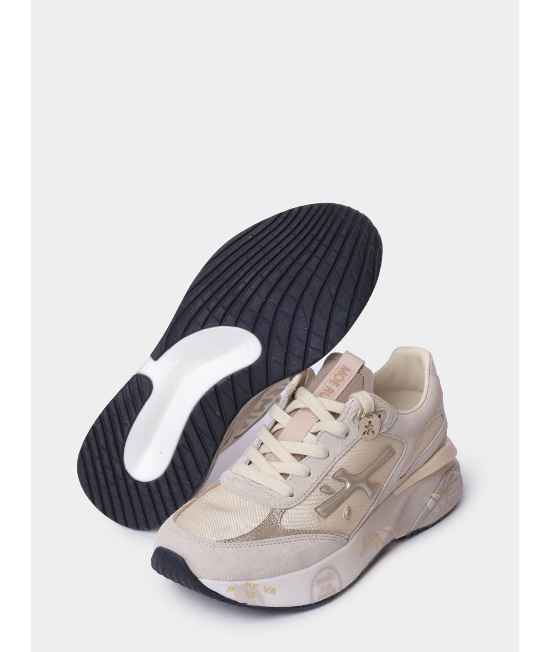 PREMIATA Бежевые замшевые кроссовки, фото 4