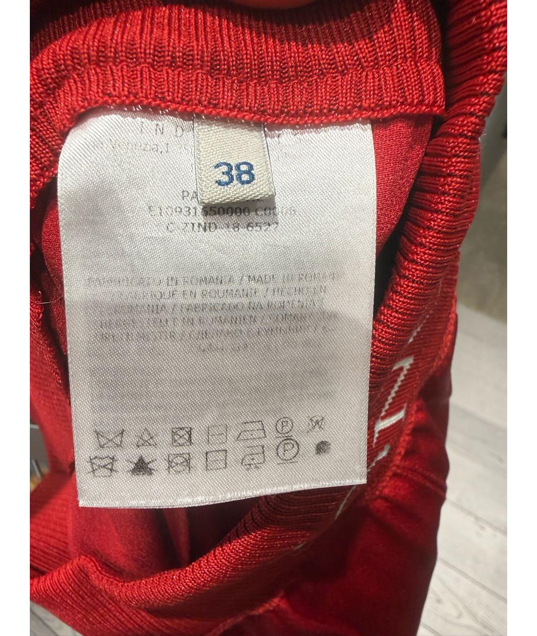 MONCLER Красные атласные брюки широкие, фото 3