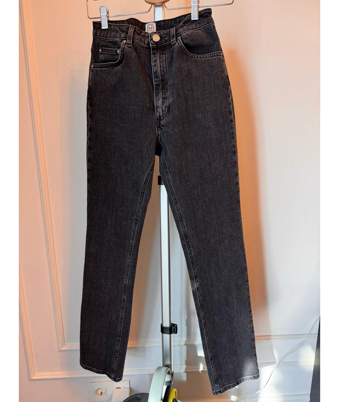 TOTEME Черные хлопковые джинсы слим, фото 5