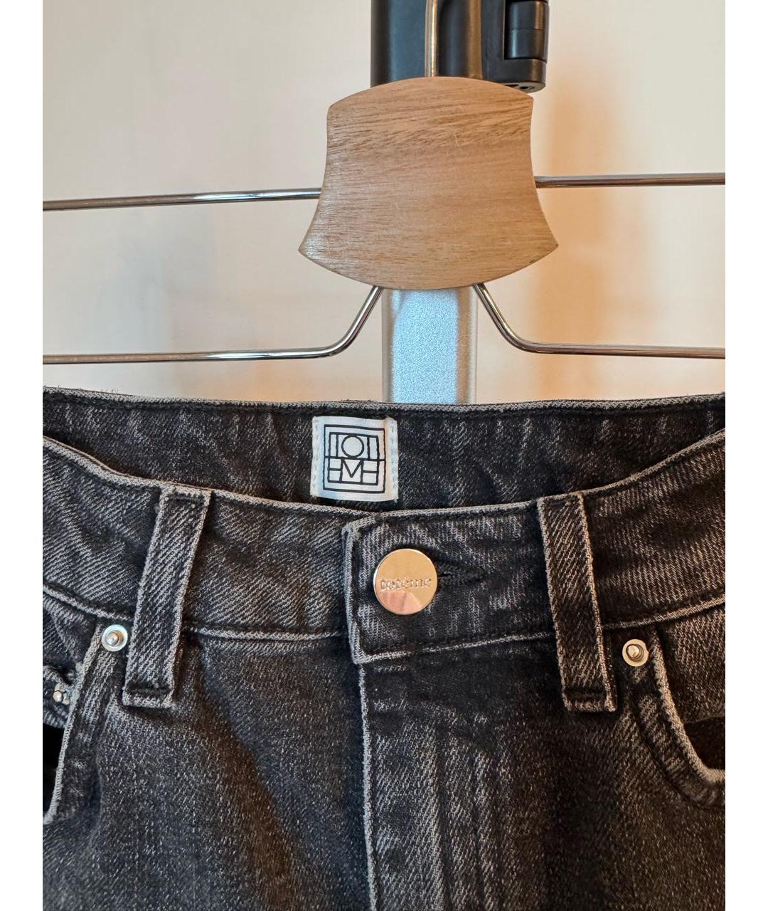 TOTEME Черные хлопковые джинсы слим, фото 3