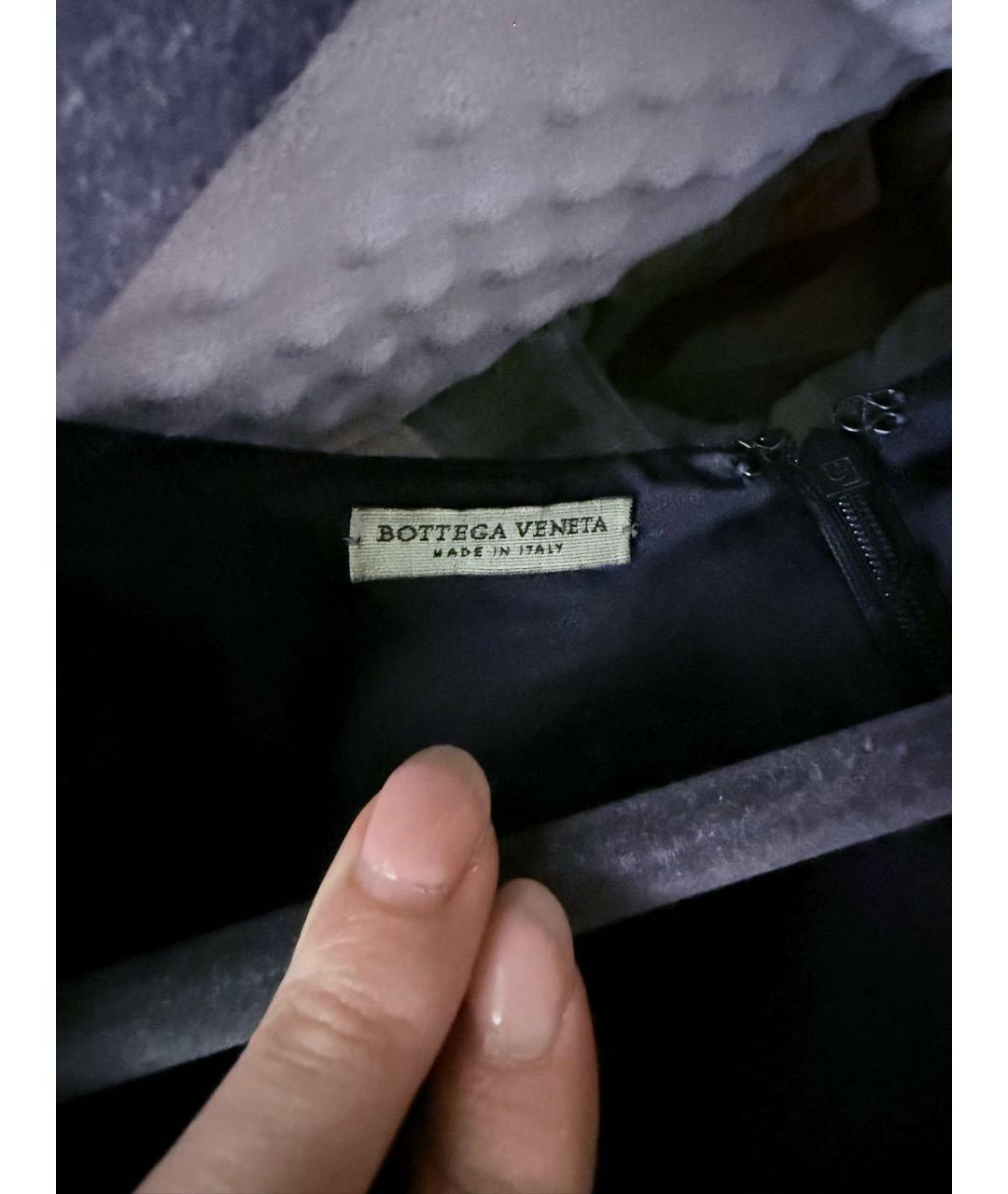 BOTTEGA VENETA Темно-синее шерстяное коктейльное платье, фото 3