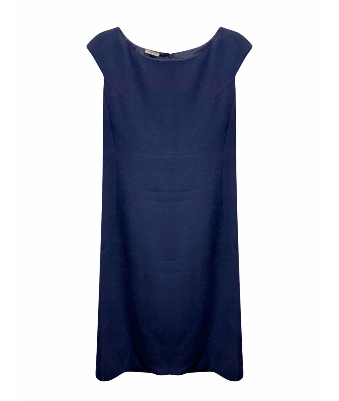 BOTTEGA VENETA Темно-синее шерстяное коктейльное платье, фото 1