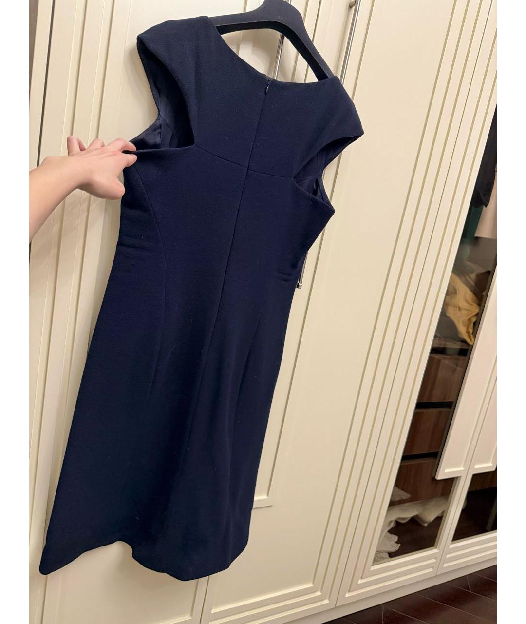 BOTTEGA VENETA Темно-синее шерстяное коктейльное платье, фото 2