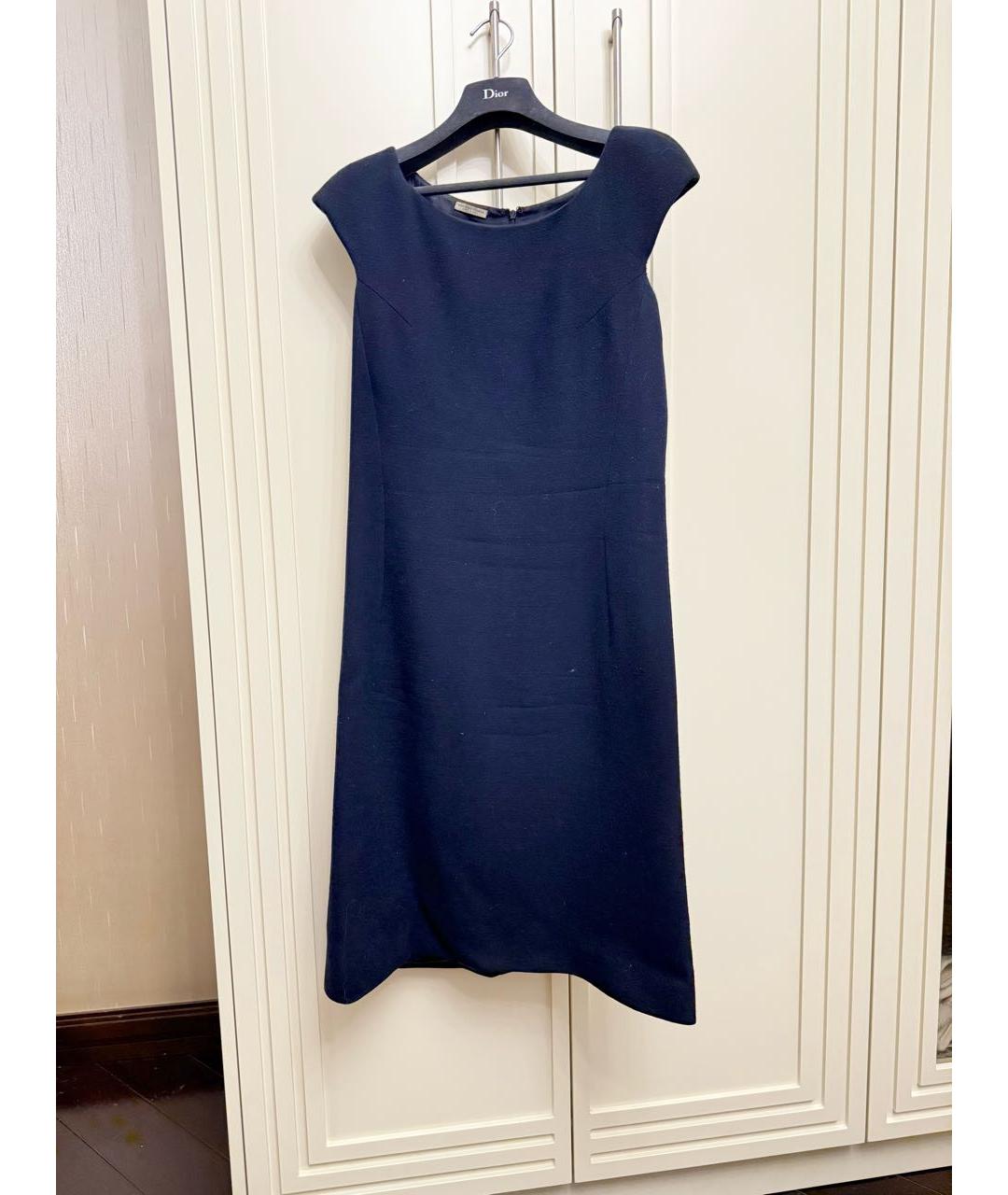 BOTTEGA VENETA Темно-синее шерстяное коктейльное платье, фото 9