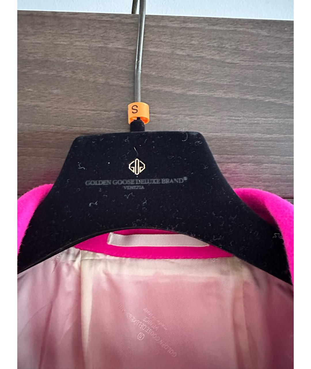 GOLDEN GOOSE DELUXE BRAND Фуксия шерстяное пальто, фото 5