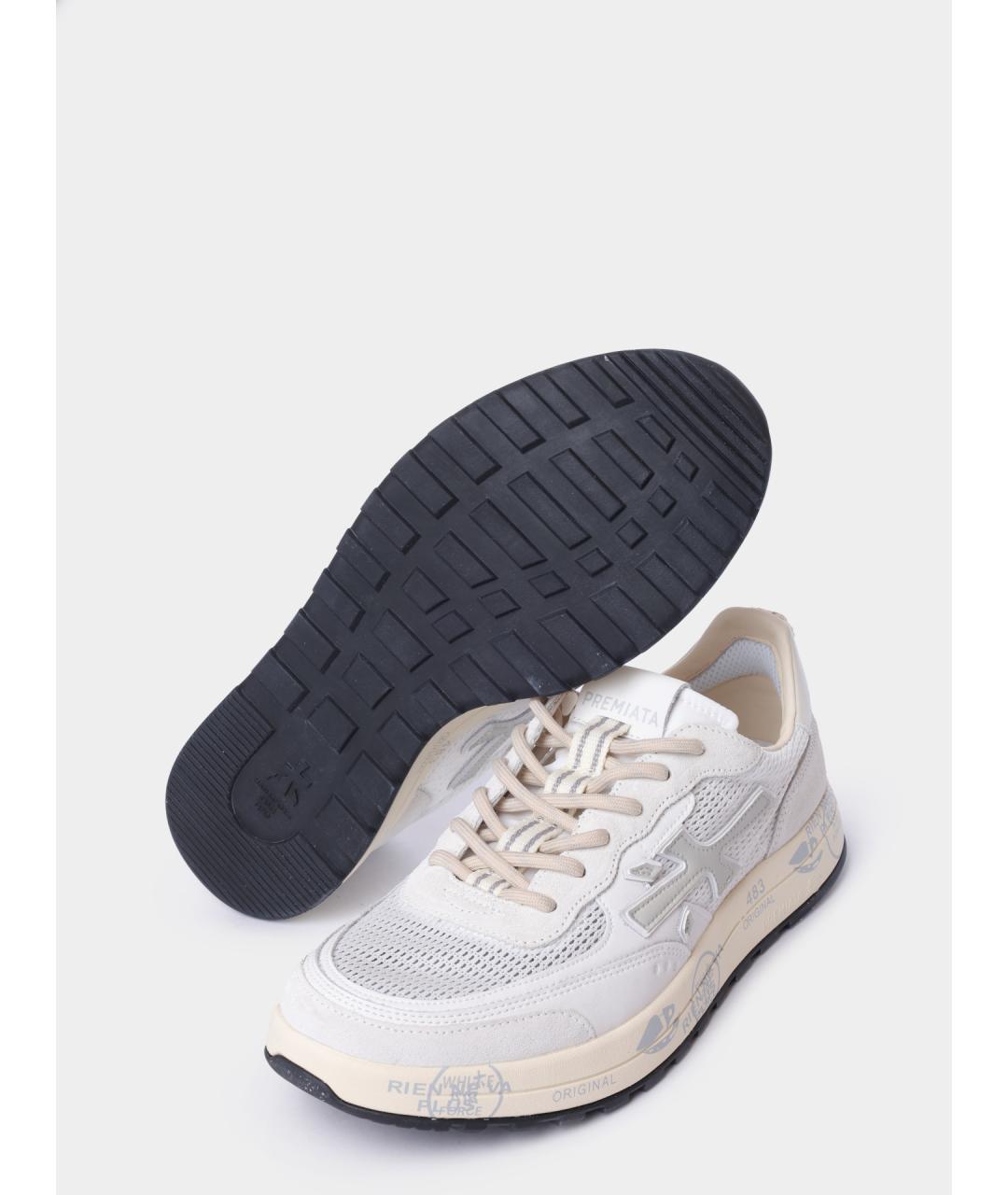 PREMIATA Белые текстильные низкие кроссовки / кеды, фото 4