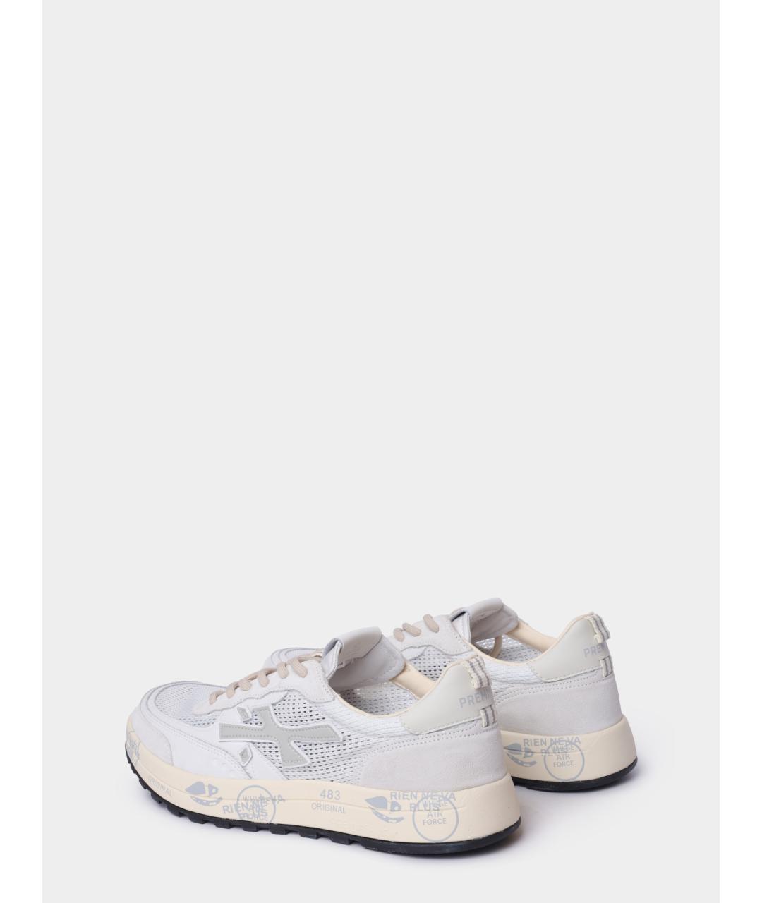 PREMIATA Белые текстильные низкие кроссовки / кеды, фото 5