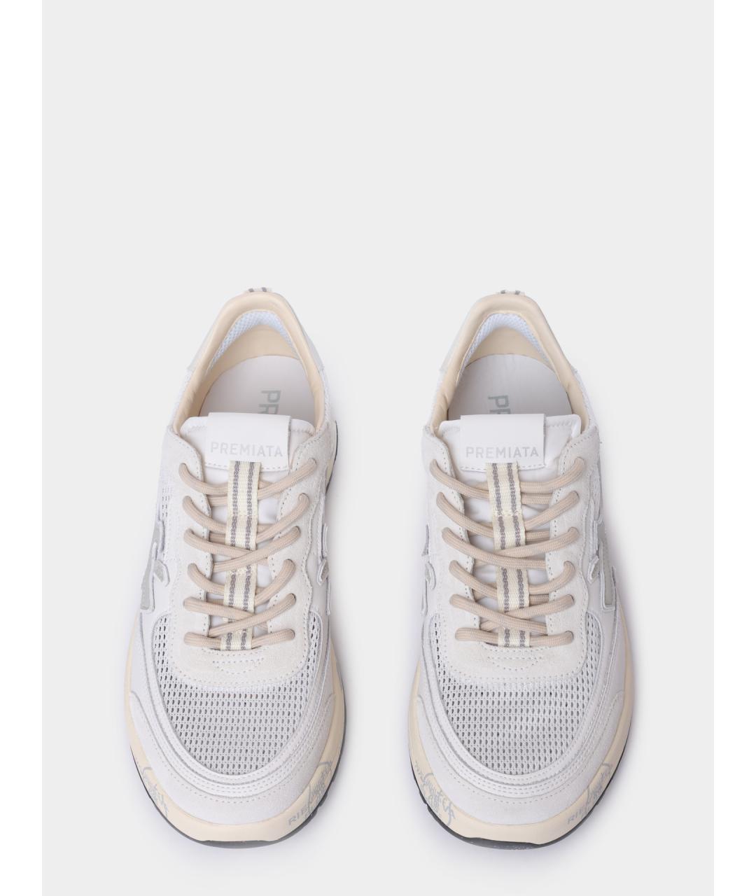 PREMIATA Белые текстильные низкие кроссовки / кеды, фото 3
