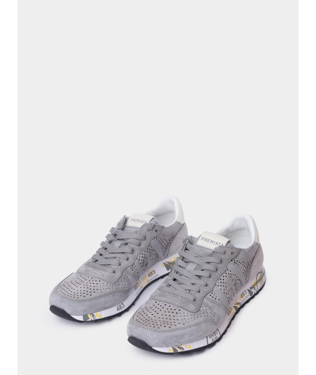 PREMIATA Серые замшевые низкие кроссовки / кеды, фото 2