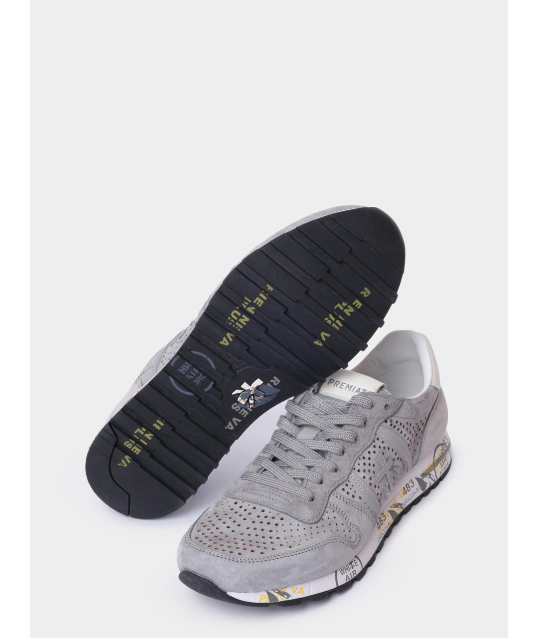 PREMIATA Серые замшевые низкие кроссовки / кеды, фото 4