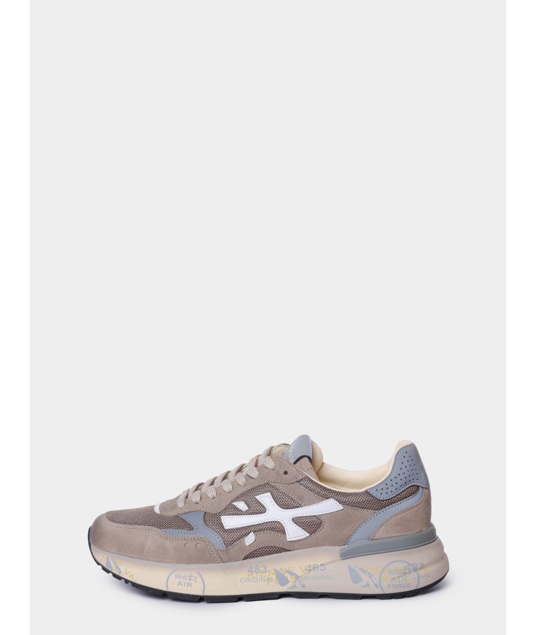 PREMIATA Бежевые замшевые низкие кроссовки / кеды, фото 6