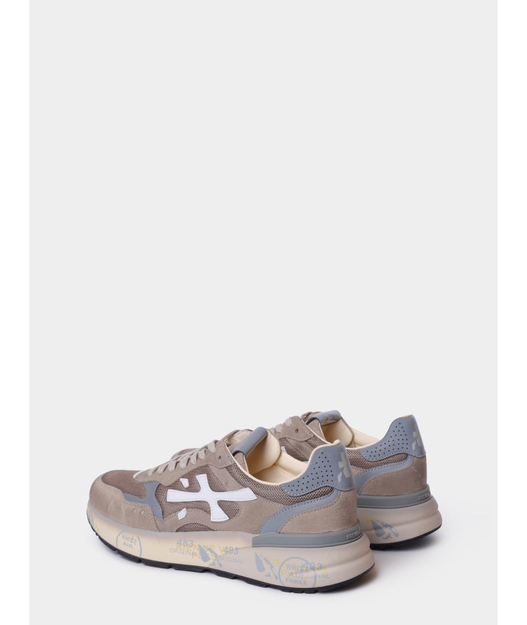 PREMIATA Бежевые замшевые низкие кроссовки / кеды, фото 5