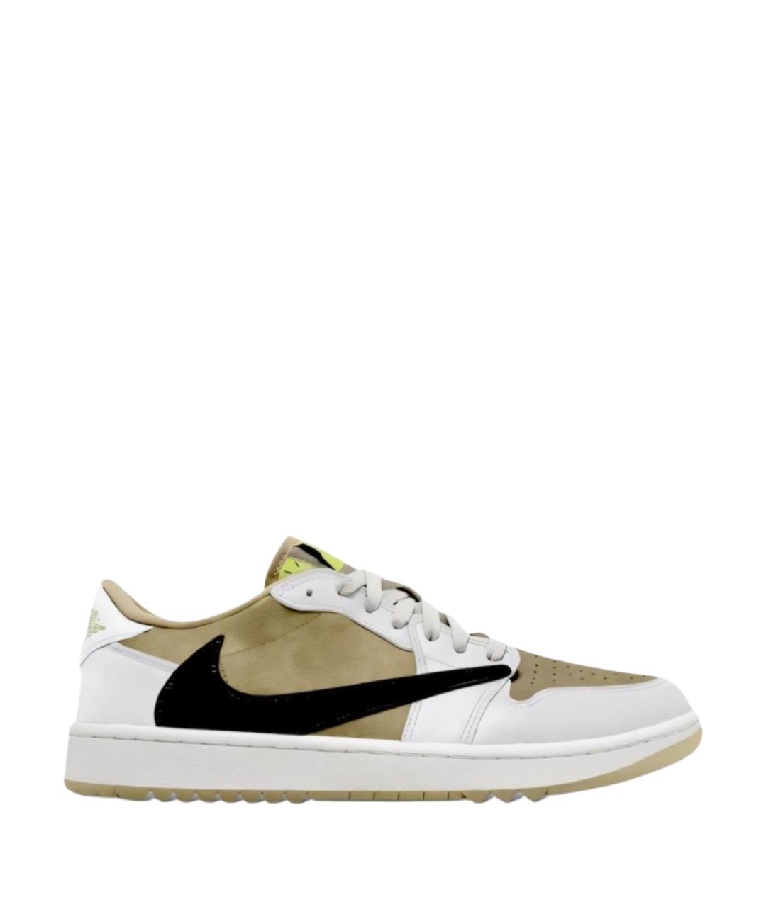 JORDAN Зеленые нубуковые низкие кроссовки / кеды, фото 1