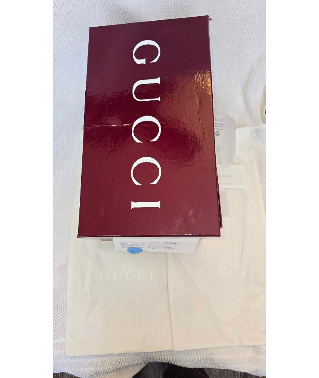 GUCCI Антрацитовые замшевые низкие кроссовки / кеды, фото 6