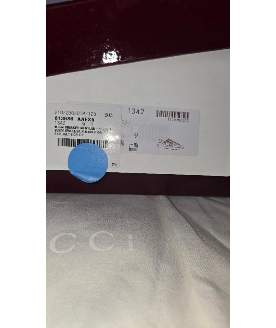 GUCCI Антрацитовые замшевые низкие кроссовки / кеды, фото 5