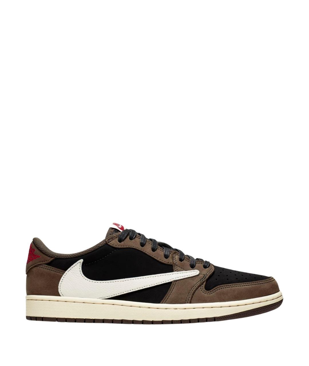 JORDAN Коричневые нубуковые низкие кроссовки / кеды, фото 1